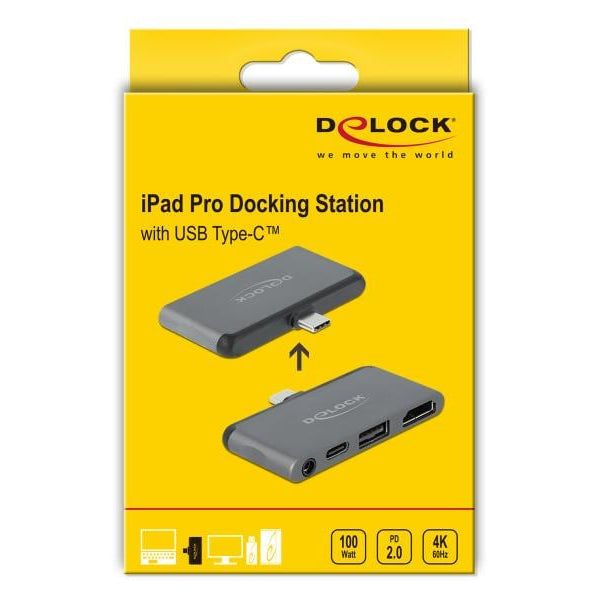 Delock Dockingstation USB-C Mini für iPad Pro (USB-C/-A, HDMI)