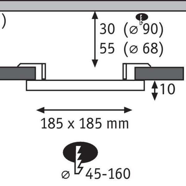 Paulmann Einbauleuchte Veluna VariFit Ø 185 3000 K, Weiss