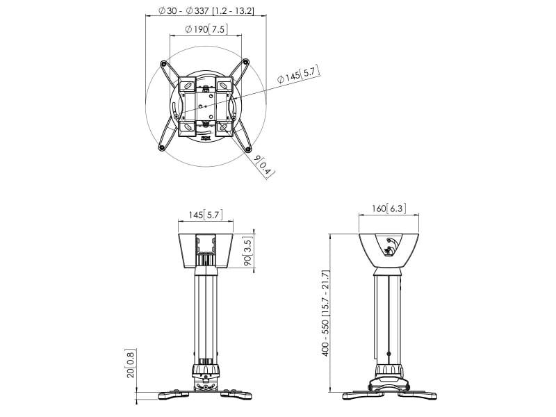 Vogel's Deckenhalterung PPC 1540 Weiss