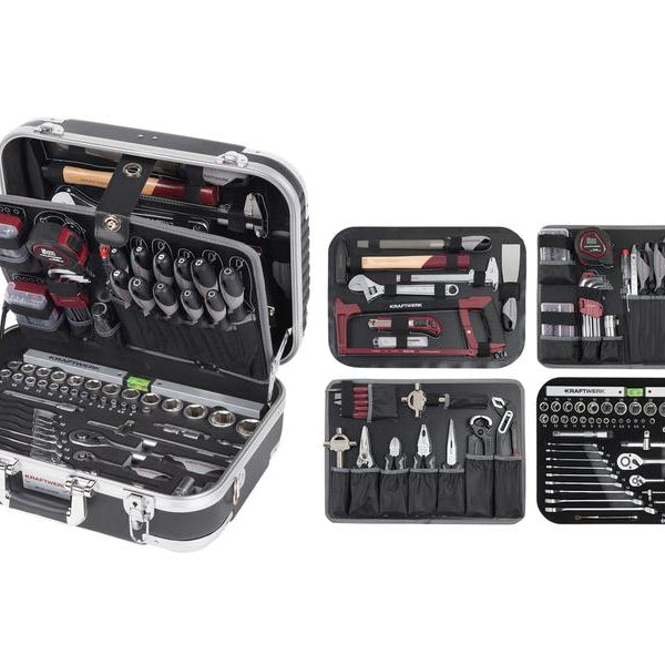 Kraftwerk Werkzeugkoffer B100, grau, 170-teilig