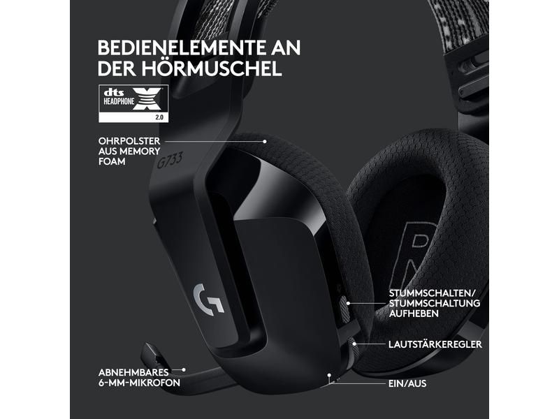 Logitech Headset G733 Lightspeed Schwarz