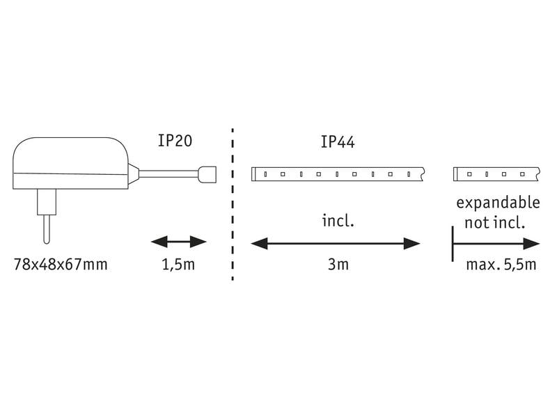 Paulmann LED-Stripe MaxLED 250 2700 K, 3 m Basisset