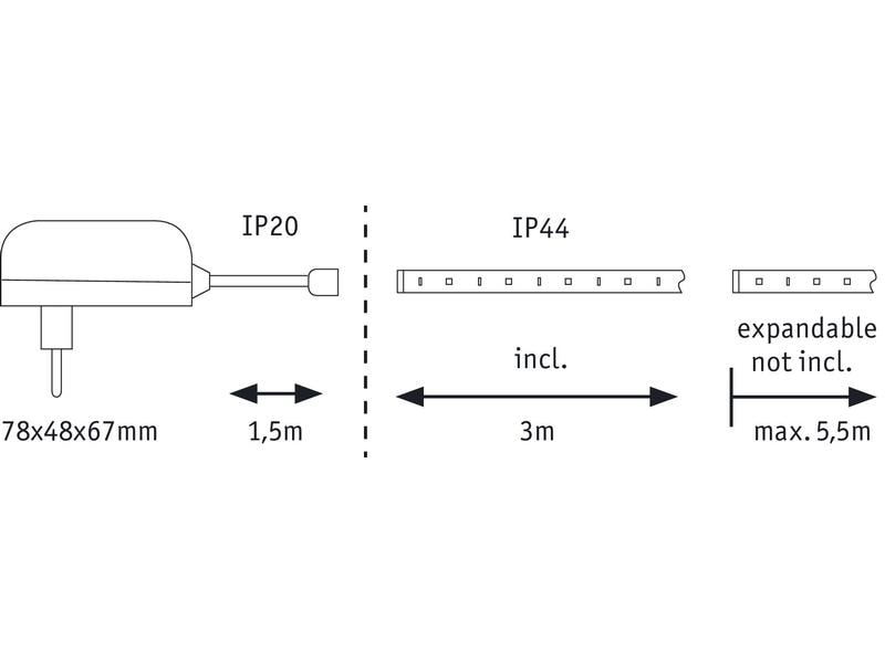 Paulmann LED-Stripe MaxLED 250 6500 K, 3 m Basisset