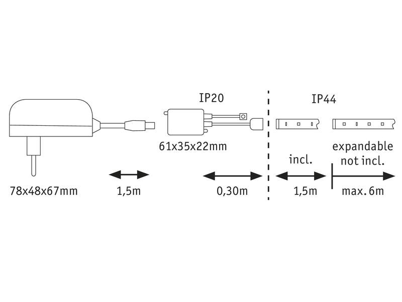 Paulmann LED-Stripe MaxLED 250 Tunable White, 1.5 m Basisset