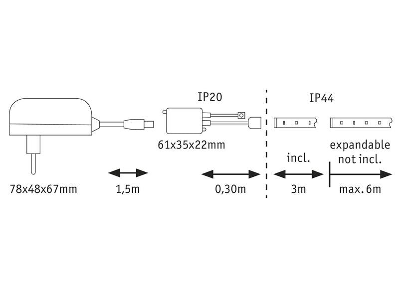 Paulmann LED-Stripe MaxLED 250 Tunable White, 3 m Basisset