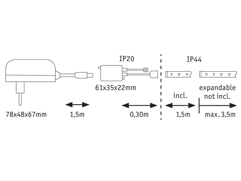 Paulmann LED-Stripe MaxLED 250 RGBW, 1.5 m Basisset