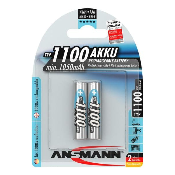 Ansmann Akku 2x AAA Typ 1100 1050 mAh