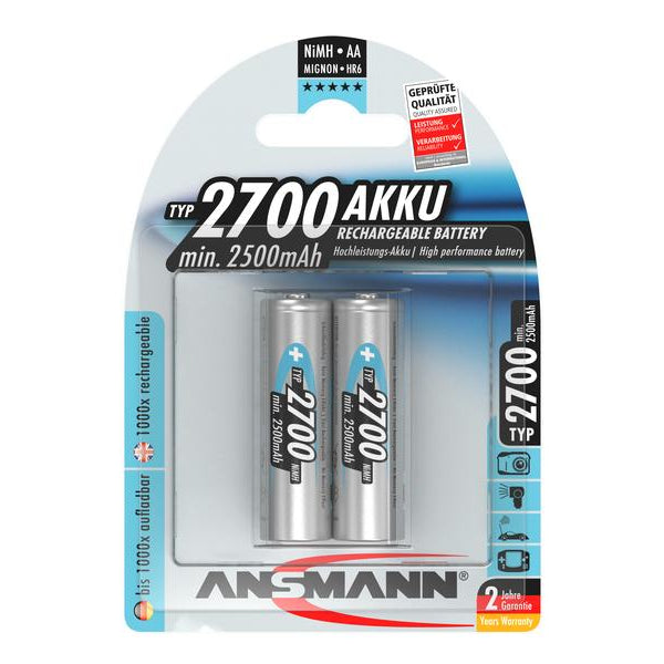 Ansmann Akku 2x AA Typ 2700 2500 mAh