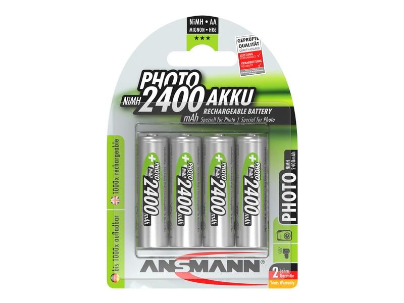 Ansmann Akku 4x AA 2400 mAh für Digitalkameras, Blitzgeräte, usw.