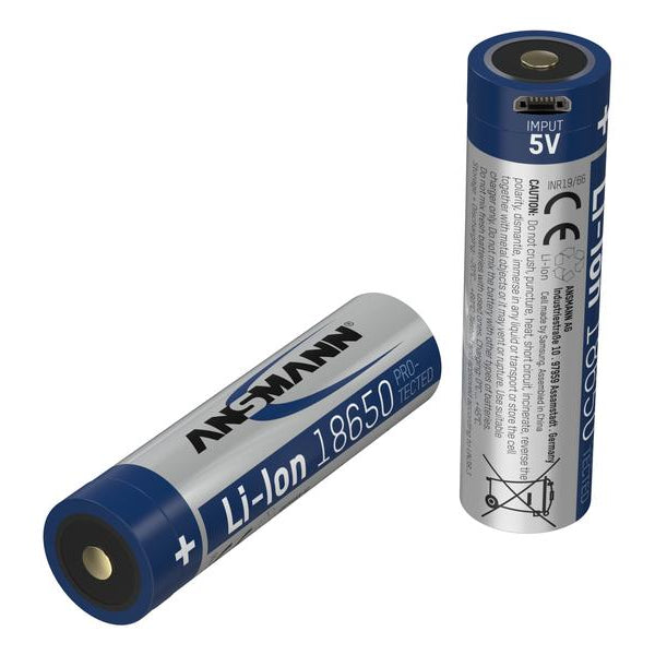 Ansmann Akku 18650 Typ 3400 3250 mAh mit Micro-USB Ladebuchse