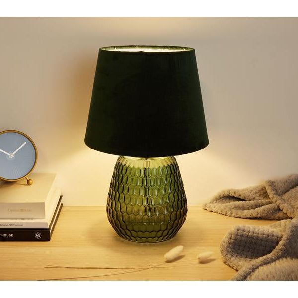 Pauleen Tischleuchte Crystal Velours 1x E14 Grün