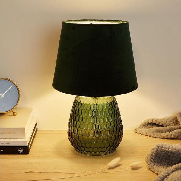 Pauleen Tischleuchte Crystal Velours 1x E14 Grün