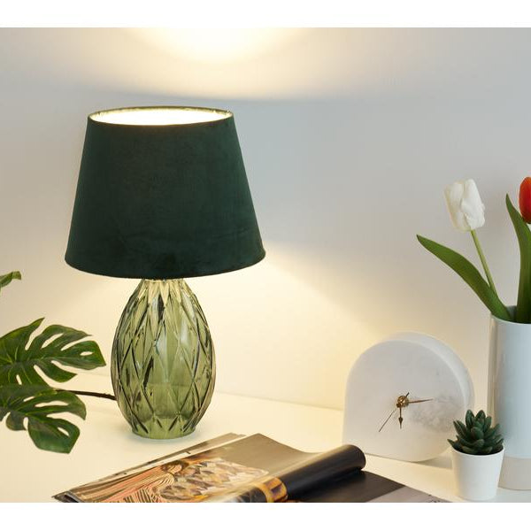 Pauleen Tischleuchte Crystal Velvet 1x E14 Grün