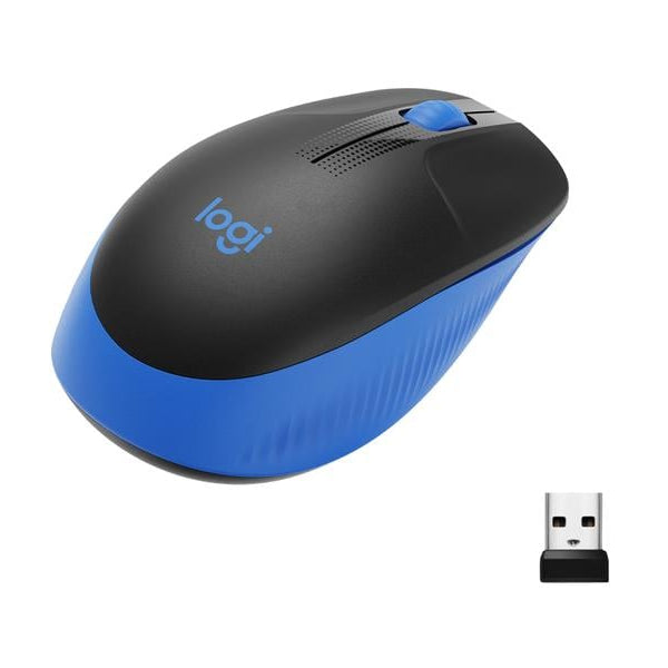 Logitech Maus M190 Blau/Schwarz, kabellos