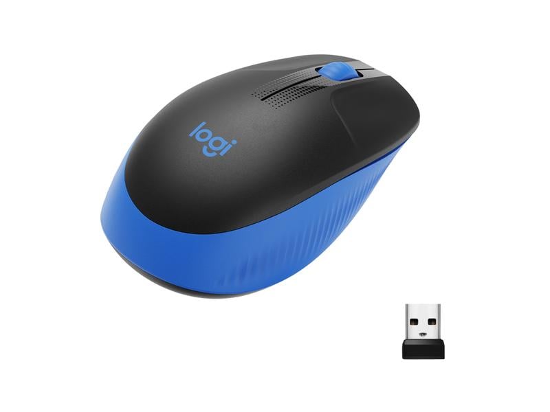 Logitech Maus M190 Blau/Schwarz, kabellos