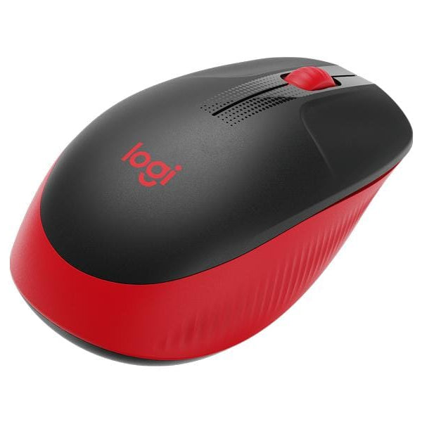 Logitech Maus M190 Rot/Schwarz, kabellos