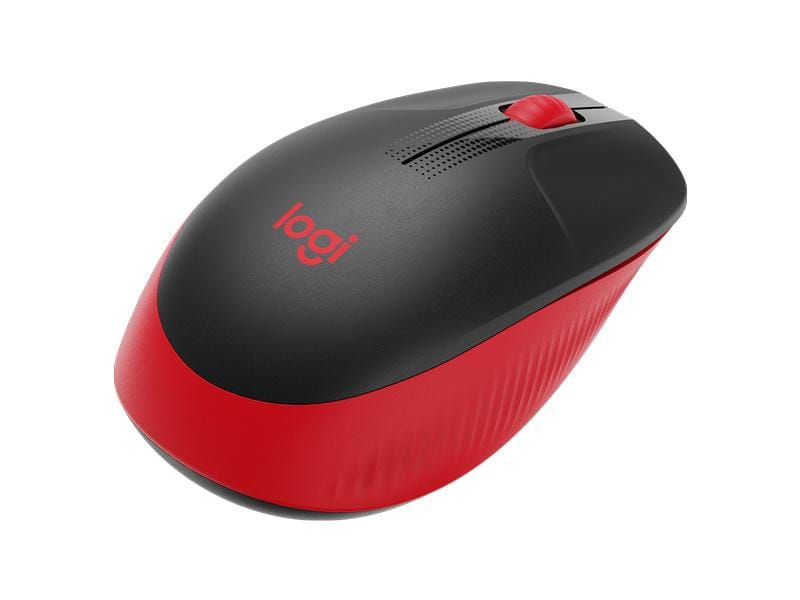 Logitech Maus M190 Rot/Schwarz, kabellos