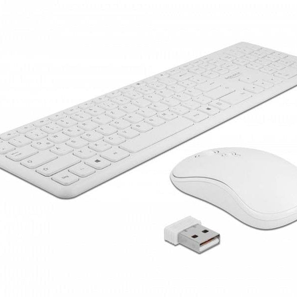 Delock Tastatur-Maus-Set 12703 Wireless Weiss