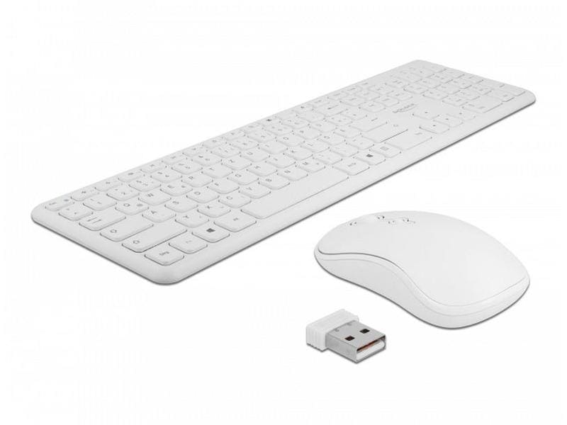 Delock Tastatur-Maus-Set 12703 Wireless Weiss