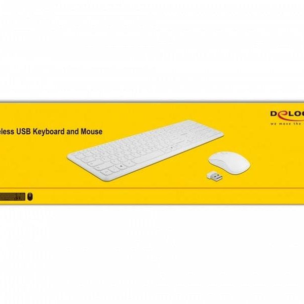 Delock Tastatur-Maus-Set 12703 Wireless Weiss
