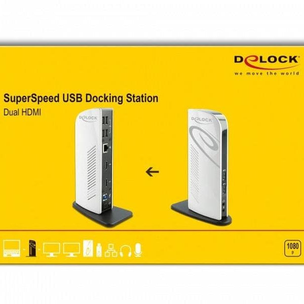 Delock Dockingstation USB-A/C – USB/LAN/2xHDMI Full-HD