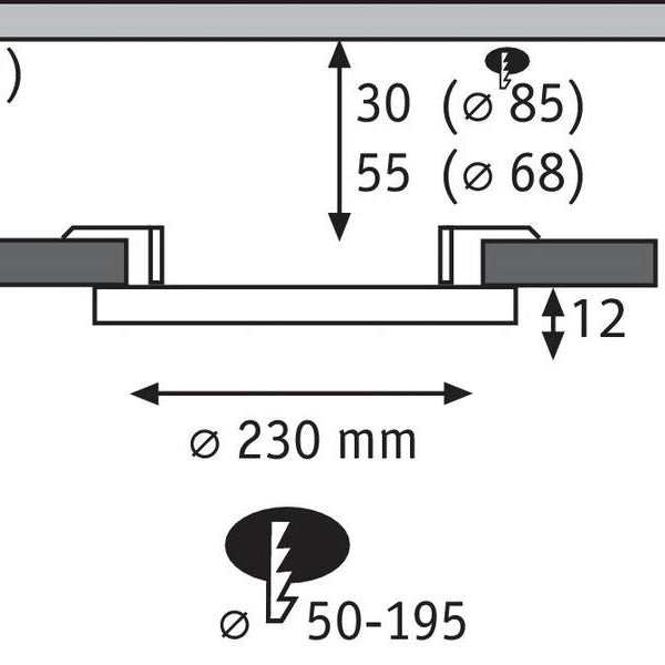 Paulmann Einbauleuchte Areo VariFit 16W 230 mm, Weiss