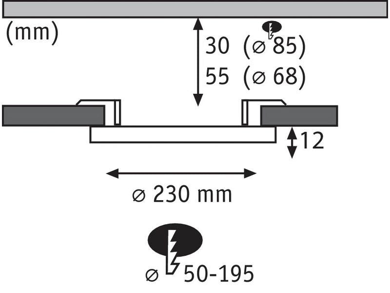 Paulmann Einbauleuchte Areo VariFit 16W 230 mm, Weiss