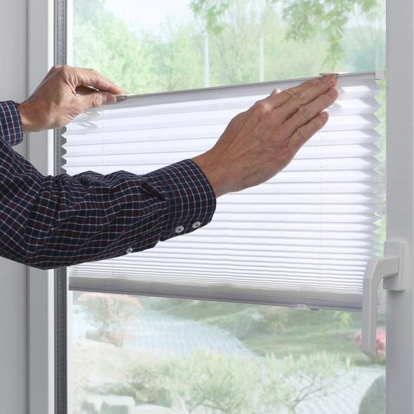 Gardinia Plissée Solo mit Saugnäpfen, blickdicht 50 x 130 cm, Weiss