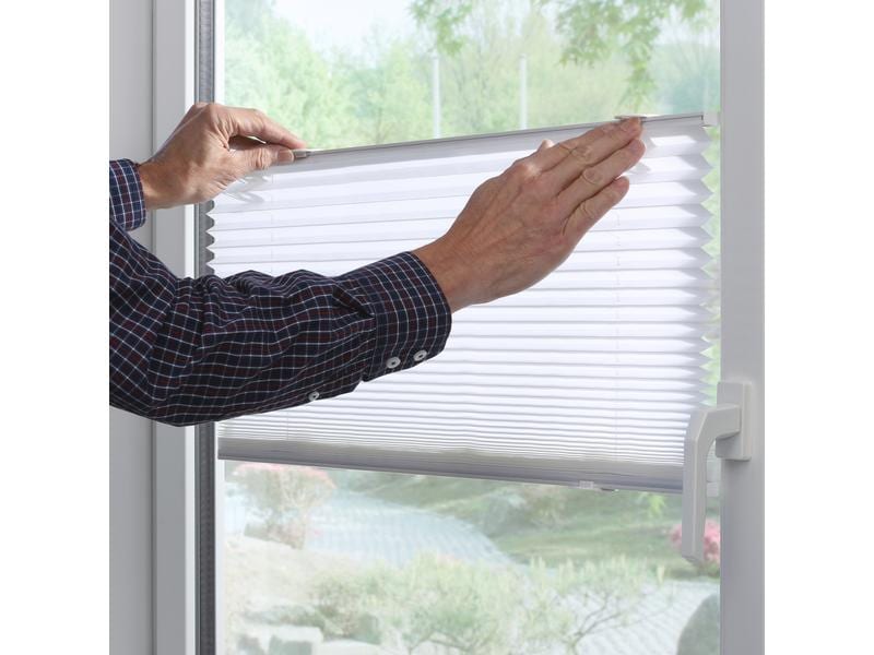 Gardinia Plissée Solo mit Saugnäpfen, blickdicht 50 x 130 cm, Weiss