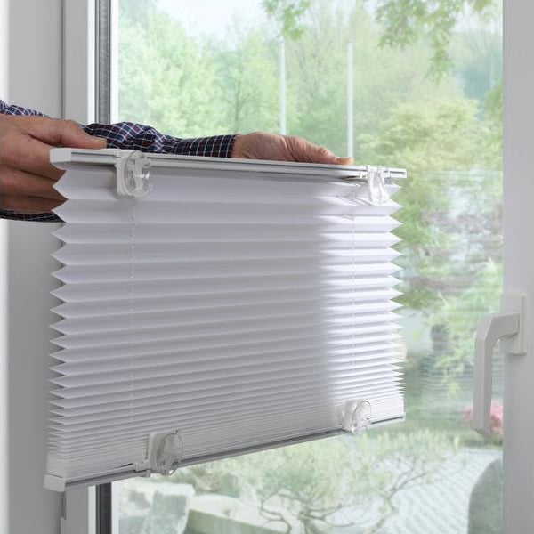 Gardinia Plissée Solo mit Saugnäpfen, blickdicht 50 x 130 cm, Weiss