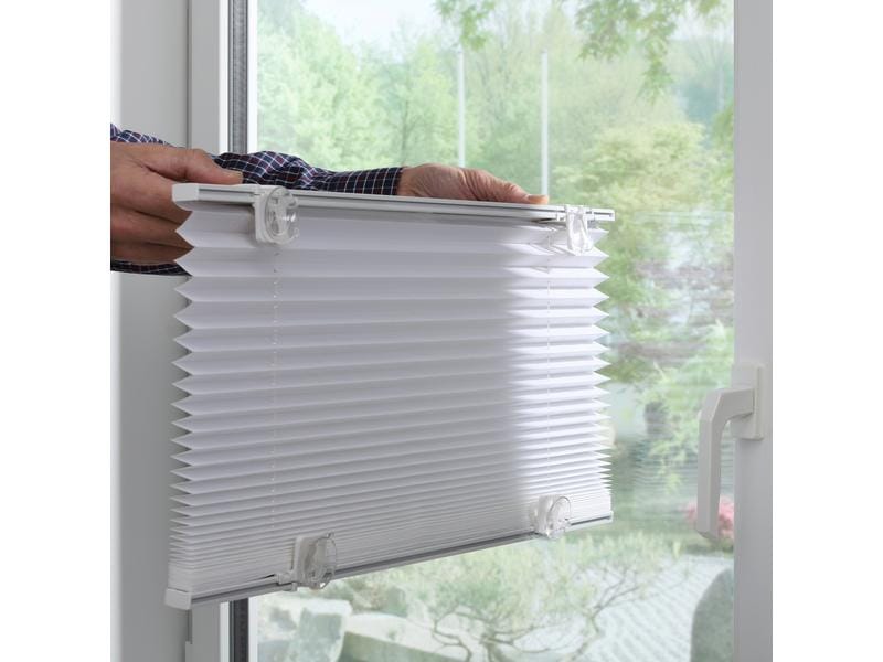 Gardinia Plissée Solo mit Saugnäpfen, blickdicht 50 x 130 cm, Weiss