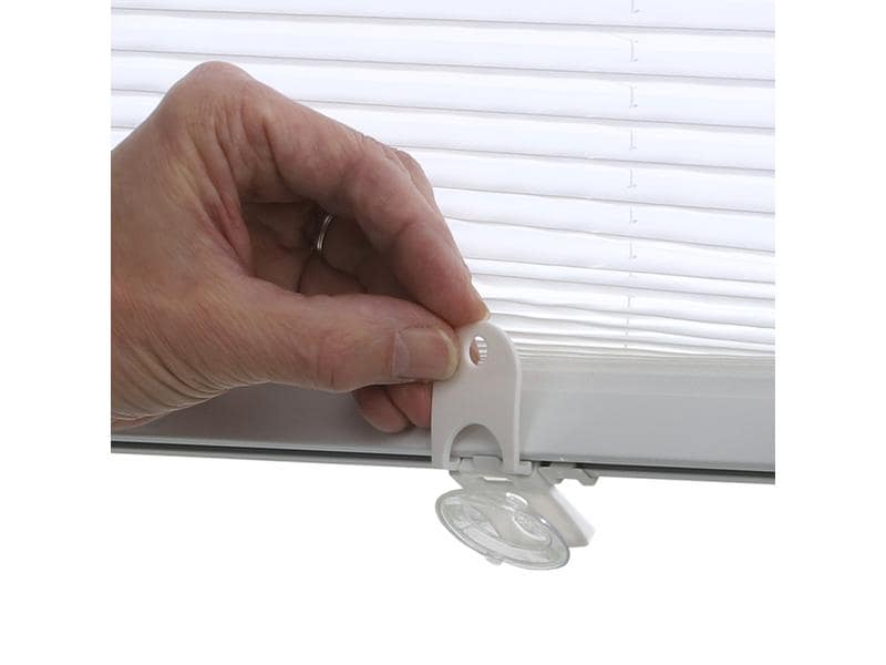 Gardinia Plissée Solo mit Saugnäpfen, blickdicht 50 x 130 cm, Weiss