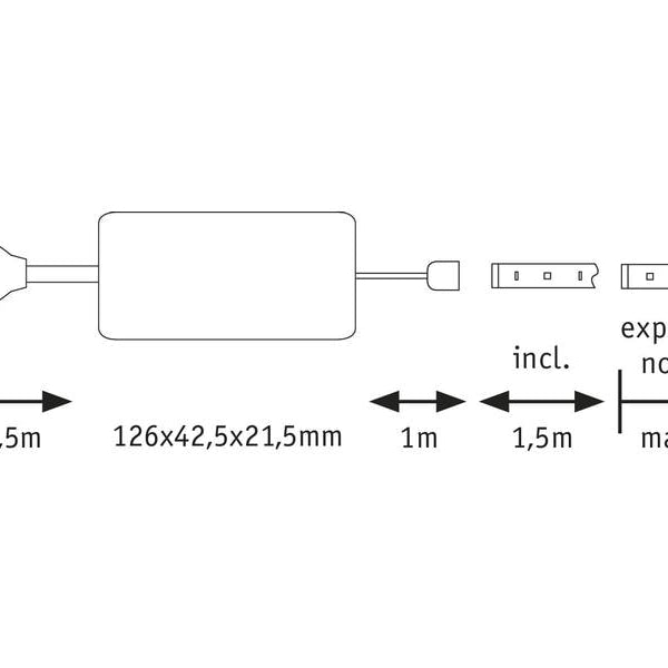 Paulmann LED-Stripe MaxLED 500 2700 K, 1.5 m Basisset
