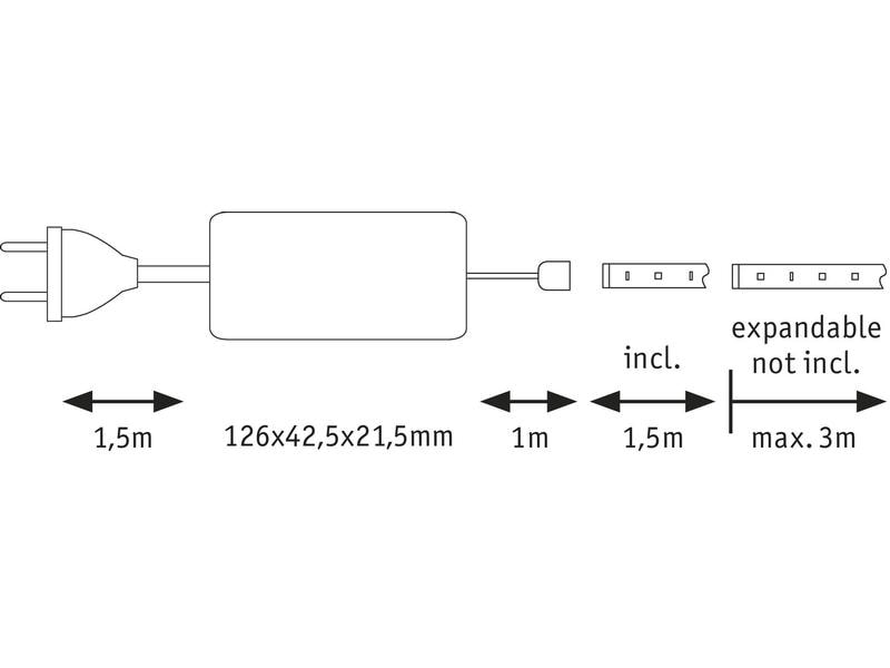 Paulmann LED-Stripe MaxLED 500 2700 K, 1.5 m Basisset