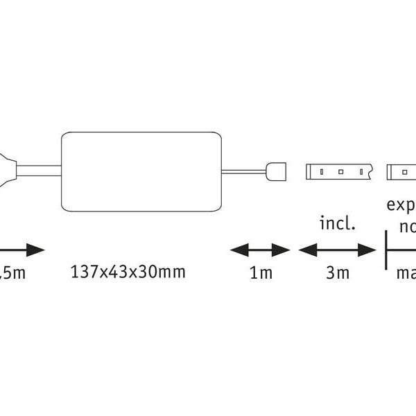 Paulmann LED-Stripe MaxLED 500 6500 K, 3 m Basisset