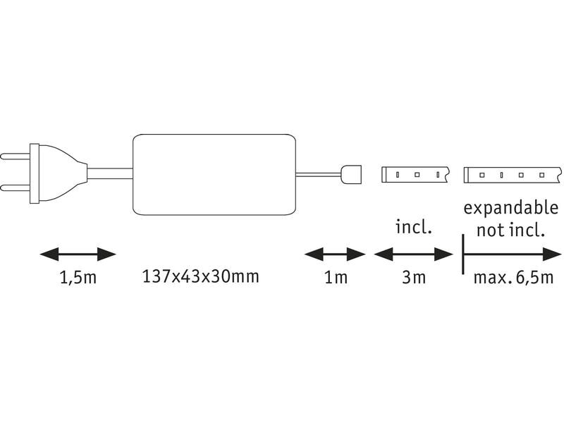 Paulmann LED-Stripe MaxLED 500 6500 K, 3 m Basisset