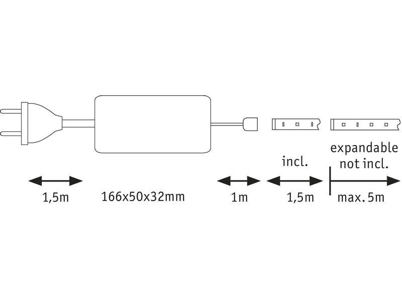 Paulmann LED-Stripe MaxLED 1000 2700 K, 1.5 m Basisset