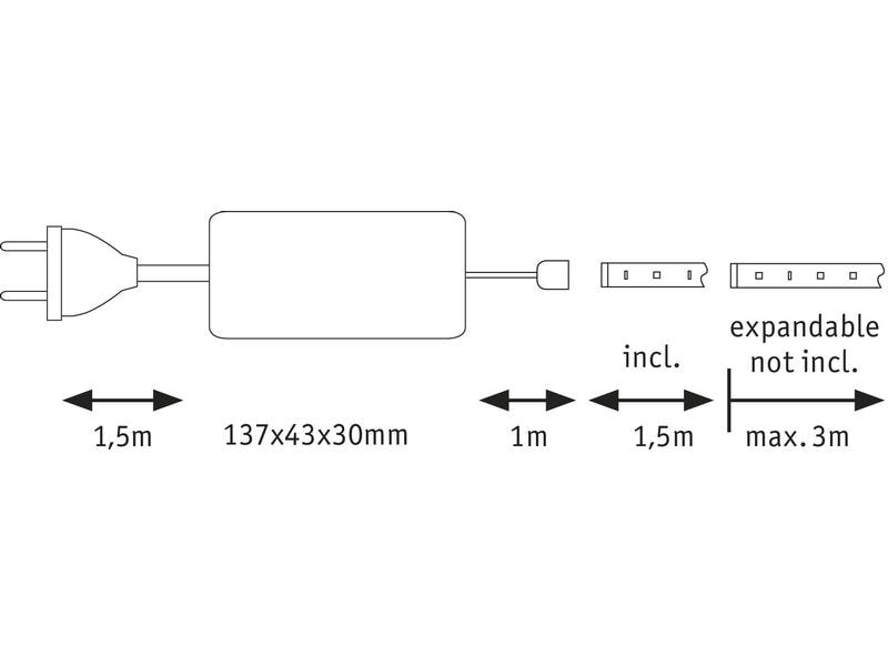 Paulmann LED-Stripe MaxLED 1000 6500 K, 1.5 m Basisset