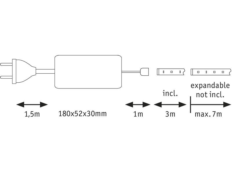 Paulmann LED-Stripe MaxLED 1000 2700 K, 3 m Basisset