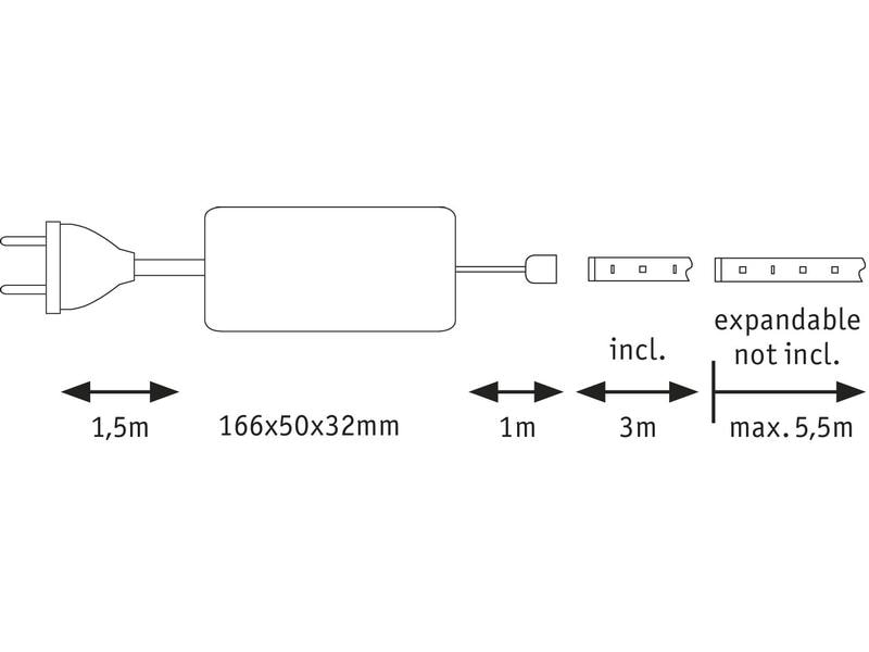 Paulmann LED-Stripe MaxLED 1000 6500 K, 3 m Basisset