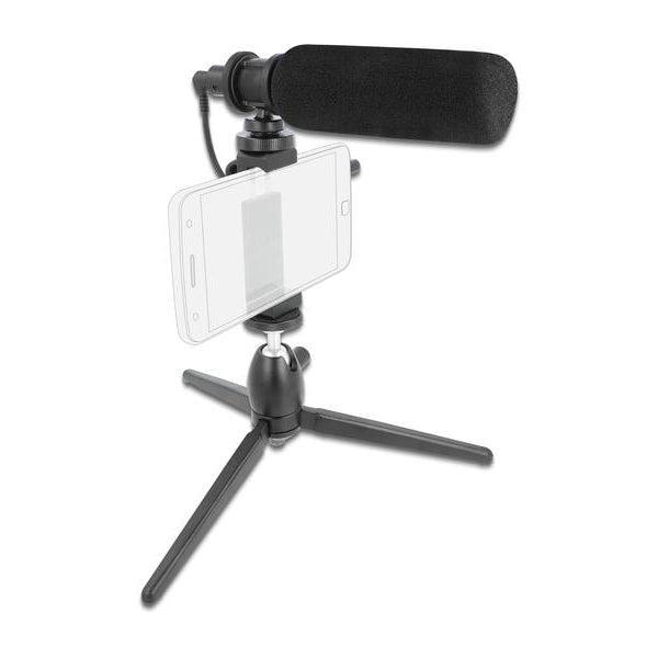 Delock Mikrofon Vlog Shotgun Set für Smartphones und DSLR Kameras