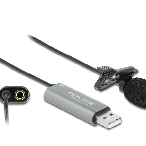 Delock Mikrofon USB Krawatten/Lavier, Omnidirektional 24Bit/192Khz