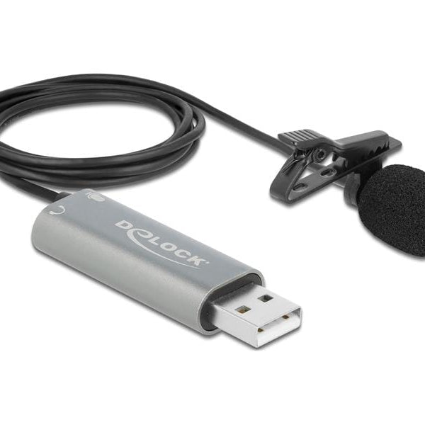 Delock Mikrofon USB Krawatten/Lavier, Omnidirektional 24Bit/192Khz