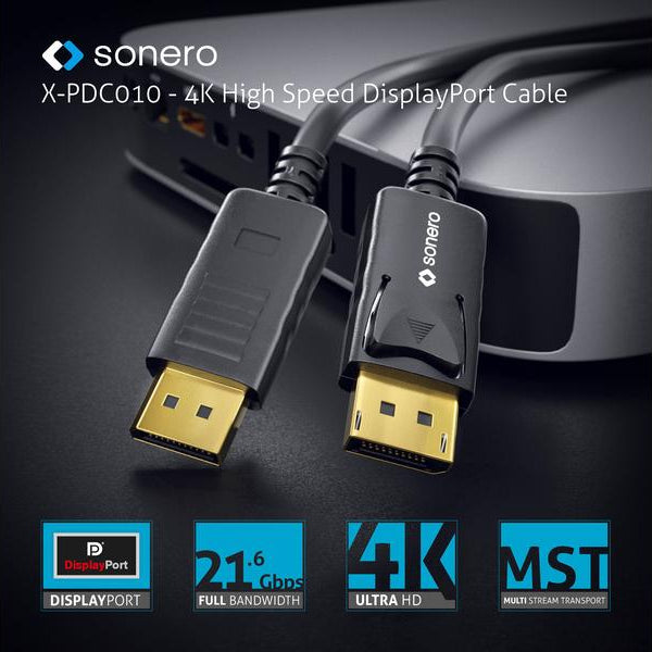 sonero Kabel 4K Displayport 1.2 Stecker <-> Stecker, 4K/60Hz, 2 m