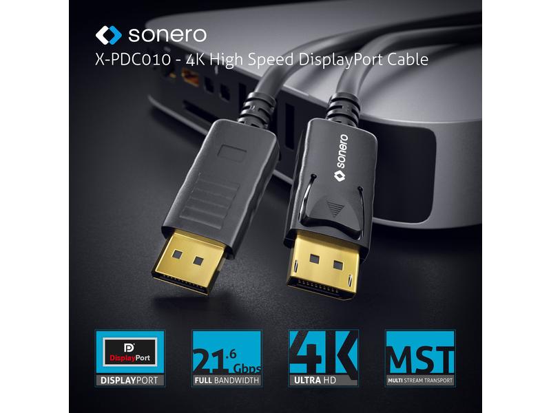 sonero Kabel 4K Displayport 1.2 Stecker <-> Stecker, 4K/60Hz, 2 m