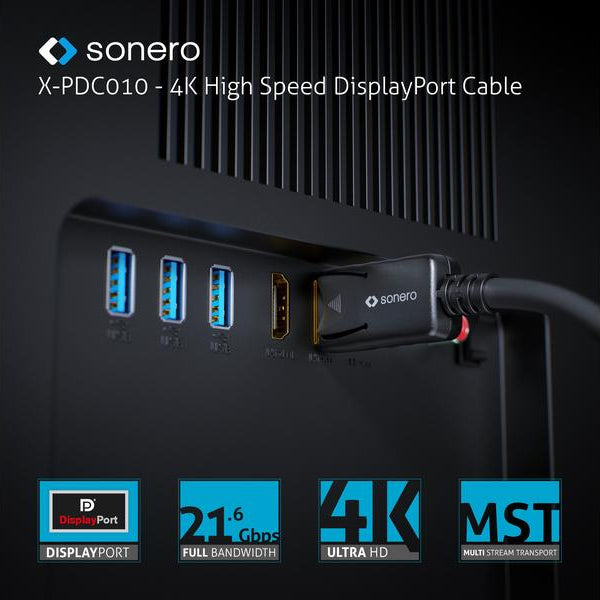 sonero Kabel 4K Displayport 1.2 Stecker <-> Stecker, 4K/60Hz, 2 m