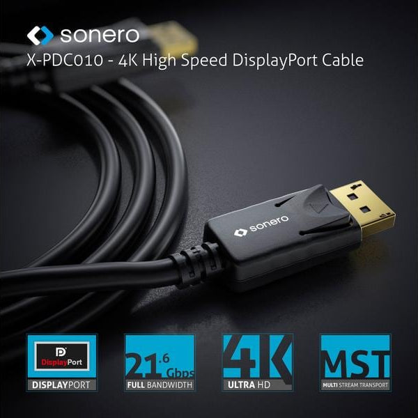 sonero Kabel 4K Displayport 1.2 Stecker <-> Stecker, 4K/60Hz, 2 m