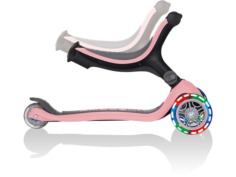 GLOBBER Scooter GO UP Foldable Plus Lights, Pastel Rosa