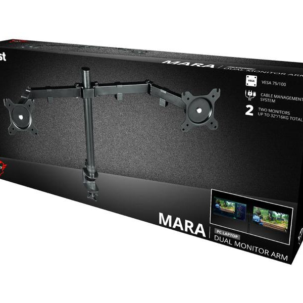 Trust Tischhalterung GXT 1120 Mara Dual bis 16 kg – Grau