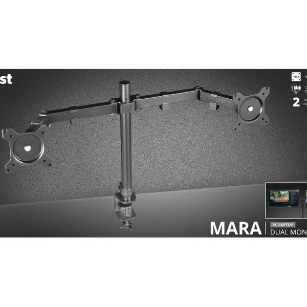 Trust Tischhalterung GXT 1120 Mara Dual bis 16 kg – Grau